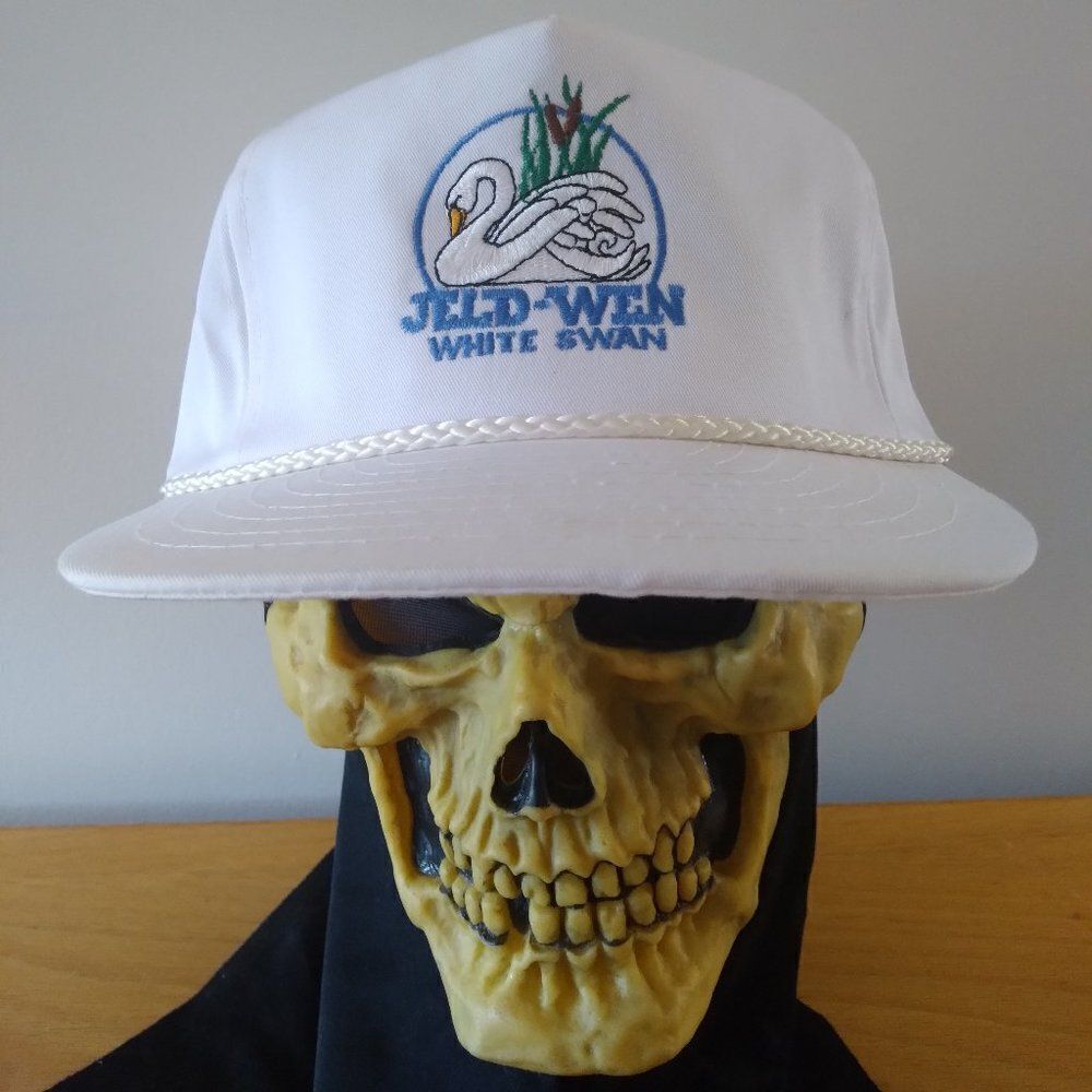 Vintage Jeld-Wen White Swan Rope Strap Back Trucker Hat